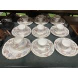 A QUANTITY OF TUSCAN 'SHERWOOD' CHINA TEAWARE TO INCLUDE CAKE PLATES, A CREAM JUG, SUGAR BOWL, CUPS,