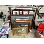 A LARGE ASSORTMENT OF FRAMED PRINTS AND PICTURES