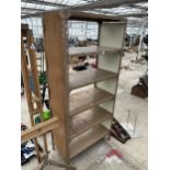 A SIX TIER METAL SHELVING UNIT