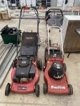 TWO PETROL LAWN MOWERS TO INCLUDE A POWER DEVIL AND A CHAMPION