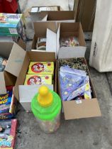 AN ASSORTMENT OF AS NEW OLD SHOP STOCK TOYS AND GAMES