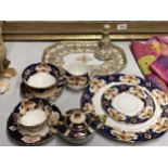 A VINTAGE SADLER TEAPOT, ROYAL ALBERT TEA WARES AND NORTIAKE DRESSING TABLE TRAY AND JAR