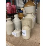 A QUANTITY OF VINTAGE STONEWARE BOTTLES TO INCLUDE LARGE FLAGONS - 11 IN TOTAL