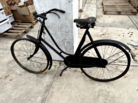 A VINTAGE LADIES BIKE WITH BROOKS SADDLE