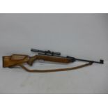 A HW 35K .177 CALIBRE AIR RIFLE, 41CM BARREL, SERIAL NUMBER 2387683, FITTED HUNTASCOPE PARKER HALE