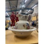 A VICTORIAN STYLE WASHJUG AND BOWL