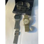 TWO VINTAGE TIMEX WATCHES TO INCLUDE A DIGITAL AND A PRESENTATION BOX