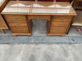 A RETRO YOUNGER KNEE HOLE DRESSING TABLE, 52" WIDE