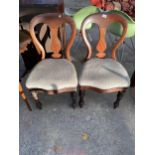 A PAIR OF VICTORIAN MAHOGANY DINING CHAIRS