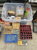 A LARGE ASSORTMENT OF TOOLS TO INCLUDE ROUTER BITS AND SPRING KITS ETC