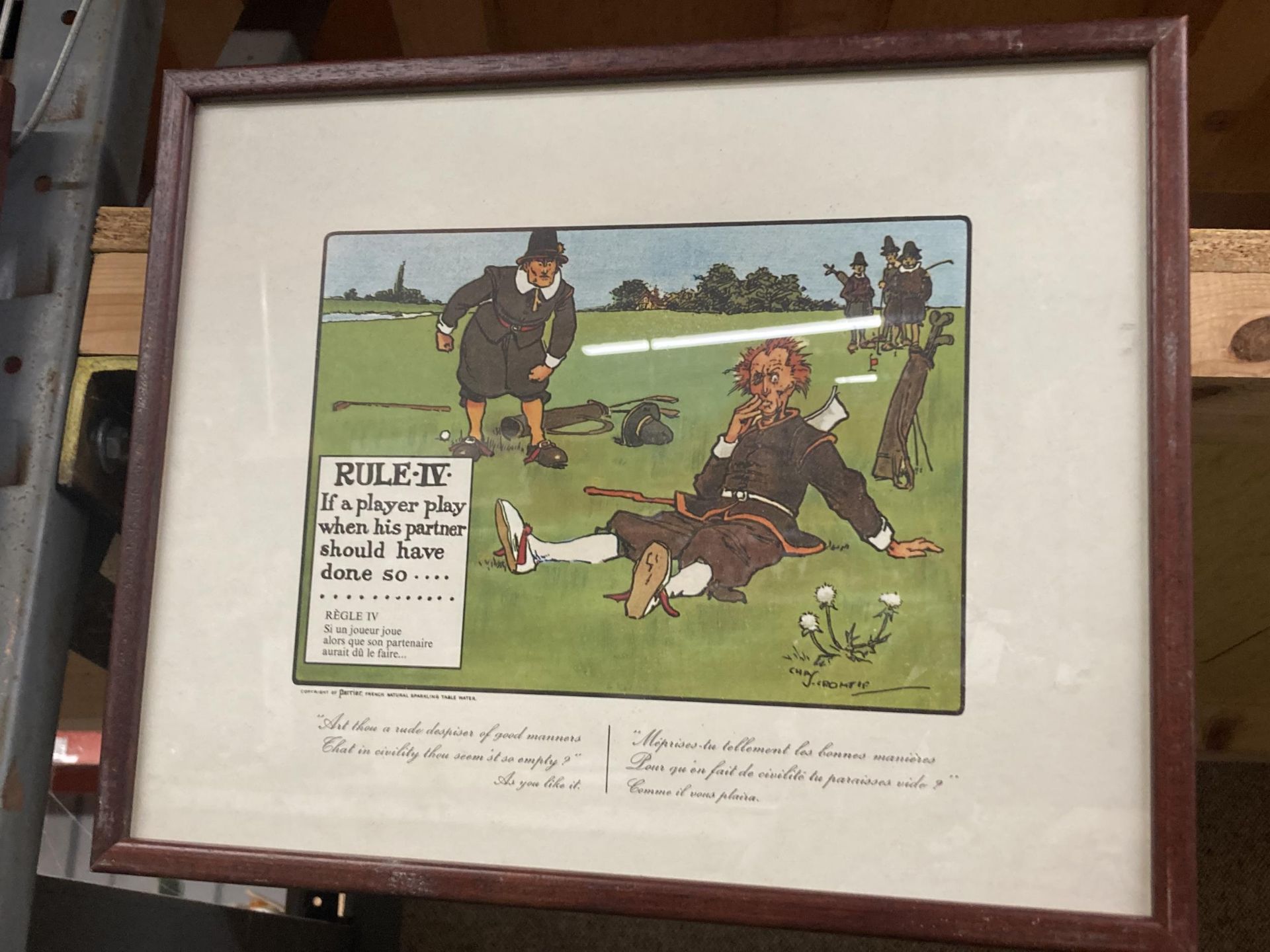 A SET OF TEN VINTAGE COMICAL GOLFING CROMBIE PRINTS - Image 4 of 5