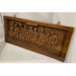 A LARGE CARVED WOODEN 'THE NINE PINTS OF THE LAW' POLICEMAN PLAQUE