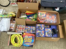 A LARGE ASSORTMENT OF AS NEW OLD SHOP STOCK TOYS AND GAMES ETC
