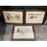 THREE CECIL ALDIN PRINTS TO INCLUDE TWO FISHING AND ONE HUNTING