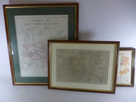 THREE MAPS RELATING TO WORLD WAR I, TO INCLUDE BATTLE LINES OF THE WESTERN FRONT, CAMBRAI 1917,