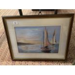 PERCY GRAVER (BRITISH, BORN 1943) 'SETTING SAIL' LIMITED EDITION (12/150), COLOURED PRINT, SIGNED