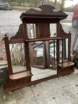 A LATE VICTORIAN MAHOGANY OVERMANTEL MIRROR