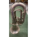 A VINTAGE SILVER PLATED BESSON & CO CLASS A PROTOTYPE TUBA MUSICAL INSTRUMENT