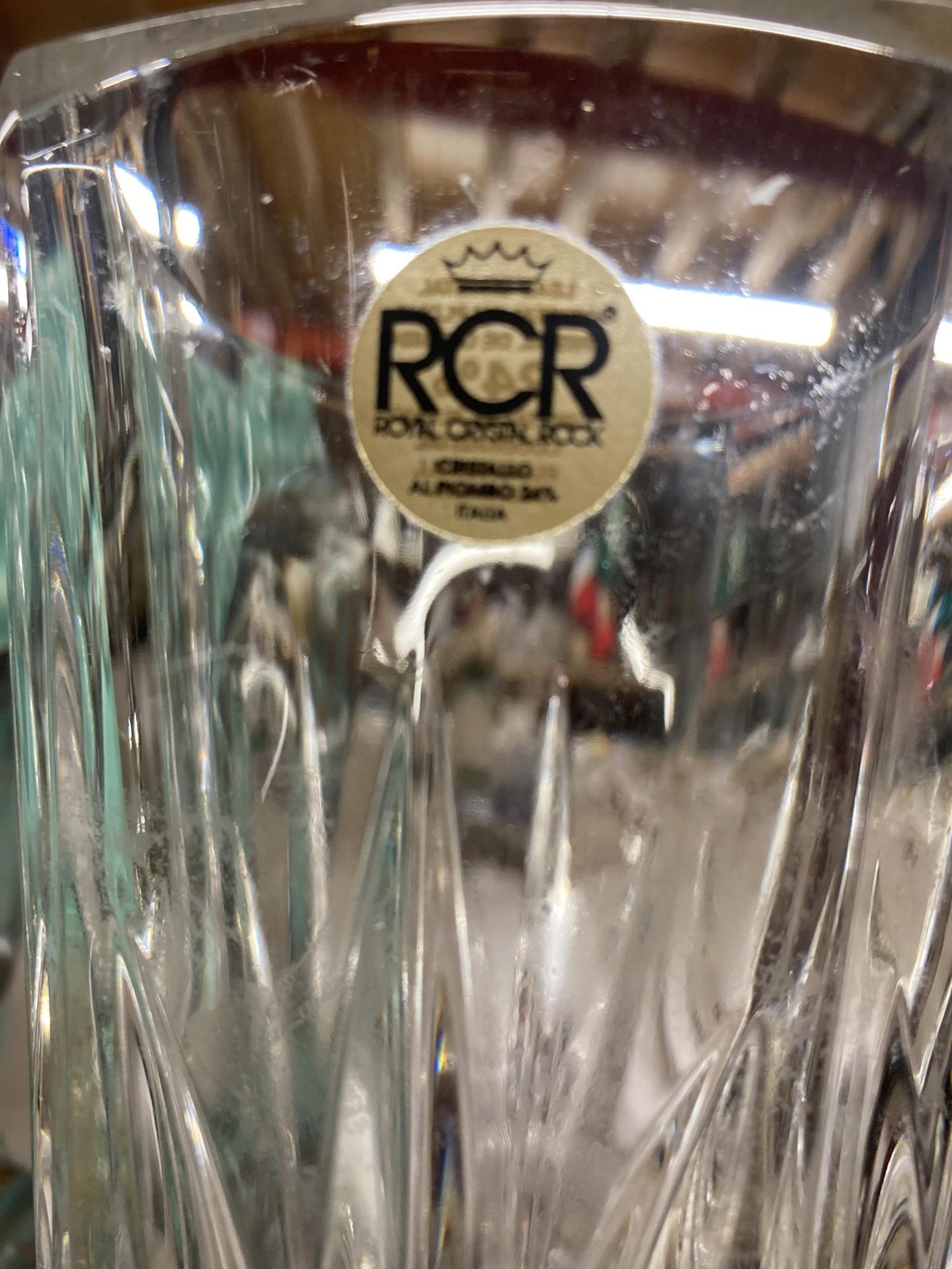 THREE ITEMS - FLORAL GLASS JAR, WADEHEATH SQUIRREL JUG AND RCR CRYSTAL VASE - Image 4 of 4