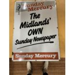 A SUNDAY MERCURY MIDLANDS NEWSPAPER ENAMEL SIGN