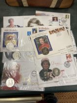 A COLLECTION OF COMMEMORATIVE FIRST DAY COVERS, EACH TO INCLUDE A CROWN - 12 IN TOTAL