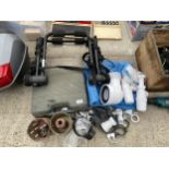 AN ASSORTMENT OF ITEMS TO INCLUDE DRILL CORERS AND PLUMBING FITTINGS ETC