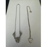 TWO SILVER NECKLACES