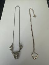 TWO SILVER NECKLACES