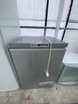 A GREY SCANDINOVA CHEST FREEZER