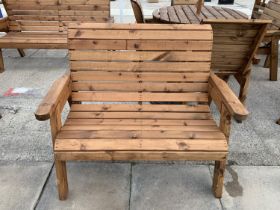 AN AS NEW EX DISPLAY CHARLES TAYLOR TWO SEATER BENCH + VAT