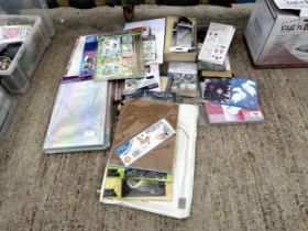 A LARGE ASSORTMENT OF CRAFTING ITEMS TO INCLUDE CARDS AND STICKERS ETC