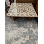 A RETRO TILED TOP COFFEE TABLE, 29" SQUARE