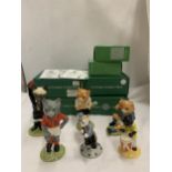 A COLLECTION OF FOUR BOXED BESWICK FOOTBALLING FELINES CATS AND TWO FURTHER BESWICK MODELS