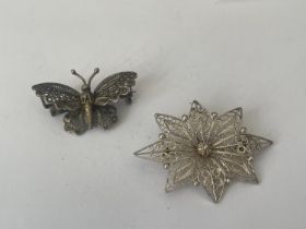 TWO SILVER BROOCHES