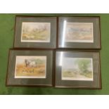 A SET OF FOUR FRAMED COUNTRYSIDE PENCIL SIGNED PRINTS