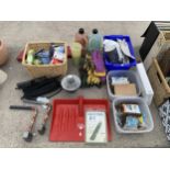 AN ASSORTMENT OF ITEMS TO INCLUDE GLOVES, SCREWS AND INSULATION TAPE ETC