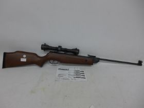 AN AS NEW HAMMERLI HUNTER FORCE 750 .177 CALIBRE AIR RIFLE, 36.5CM BARREL, SERIAL NUMBER TC024131,