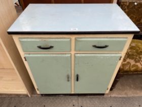 A 1950S FORMICA TOP KITCHEN SIDEBOARD, 30" WIDE