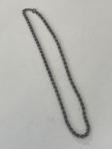 A 16" SILVER ROPE CHOKER CHAIN