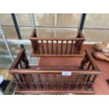 A PAIR OF DECORATIVE MAHOGANY BOOK STANDS