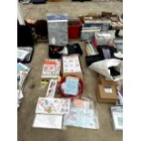 A LARGE ASSORTMENT OF CRAFTING ITEMS TO INCLUDE STICKERS AND CUTTING MATS ETC