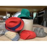 A COLLECTION OF VINTAGE HATS - 8 IN TOTAL