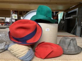 A COLLECTION OF VINTAGE HATS - 8 IN TOTAL