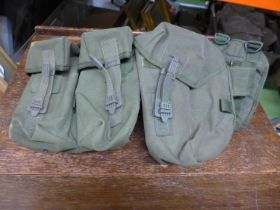 A BRITISH ARMY WEBBING BELT AND POUCHES