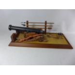 A MODEL OF A NAPOLEONIC WAR NAVAL CANON, LENGTH 40CM