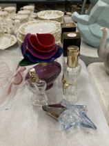 A GROUP OF GLASS PERFUME BOTTLES