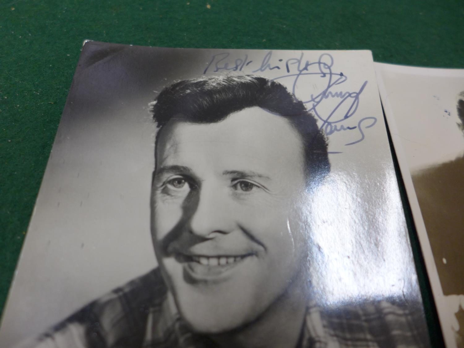 A SIGNED JIMMY YOUNG PHOTOGRAPH, SIGNED EMILE FORD POSTCARD AND A CREW CUTS POSTCARD - Image 2 of 5
