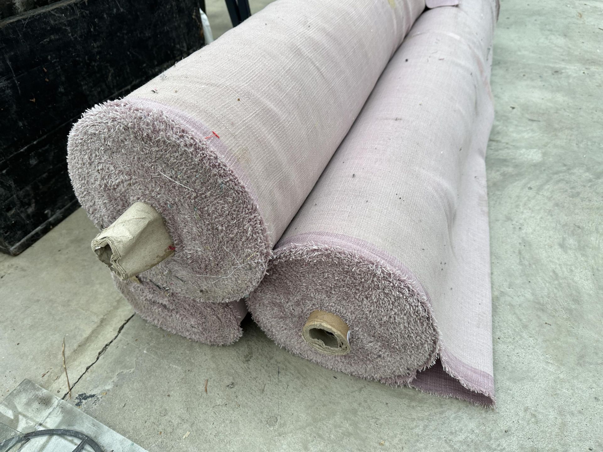 THREE ROLLS OF FLAME RETARDANT LINEN LOOK UPHOLSTERY FABRIC (APPROX. 130-150 METRES) - Image 2 of 2