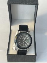 AN AS NEW AND BOXED SOLAR TIME WRIST WATCH CATALOGUED AS WORKING BUT NO WARRANTY GIVEN