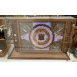 A 1920'S, BRAZILIAN, ART DECO MAHOGANY BUTTERFLY DRINKS TRAY WITH INLAID MARQUETRY BORDER, IN